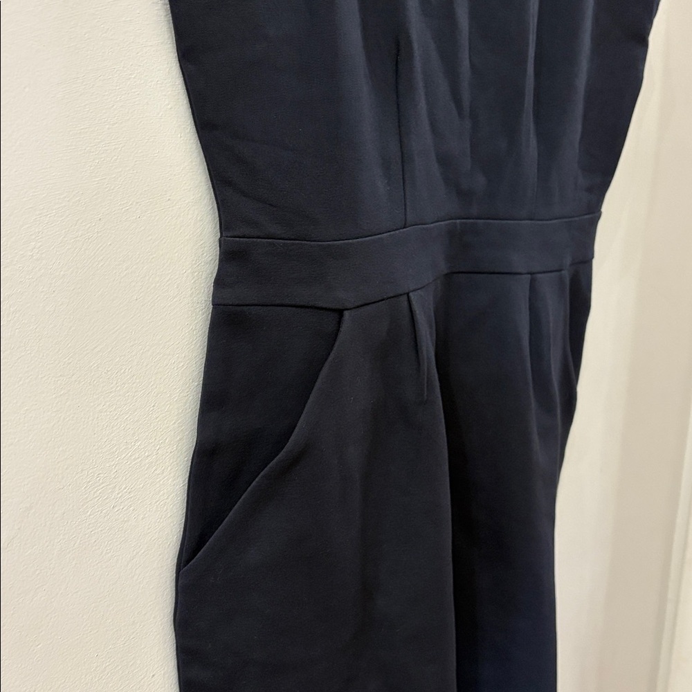 Quince navy Blue structured Dress - cap sleeve - medium - pockets - professional - Picture 3 of 6